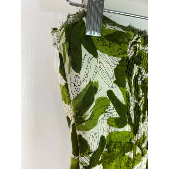 We Vera Women's Size 2 Cream Green Red Floral Strapless Lined A-Line Dress - Picture 5 of 10